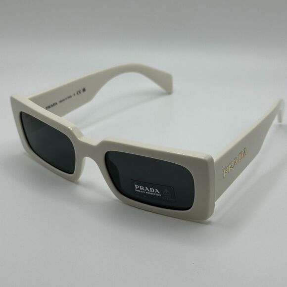 PRADA Sunglasses PRA07S 1425S0 Talc/Dark Grey Women NEW main image 5